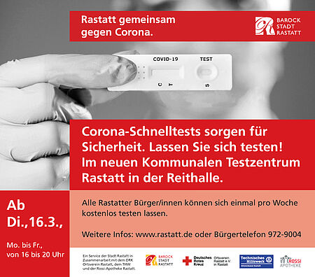 Corona Schnelltest-Station in der Reithalle
